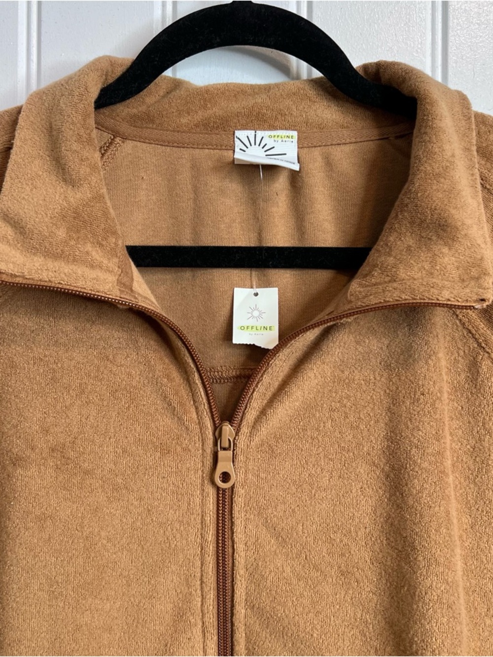 OFFLINE By Aerie Towel Terry Full Zip Sweatshirt Jacket. Size X-Large. NWT. - Picture 6 of 14